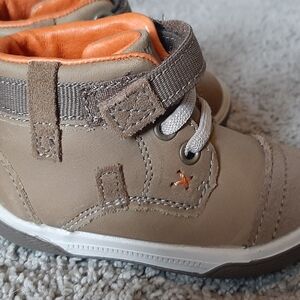 Kids Tan and Orange High-Top Shoes